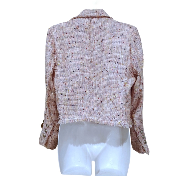 Aqua pink raw hemline jacket. Sz.S - Picture 4 of 14